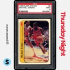 1986 FLEER #8 MICHAEL JORDAN STICKERS RC ROOKIE PSA 9