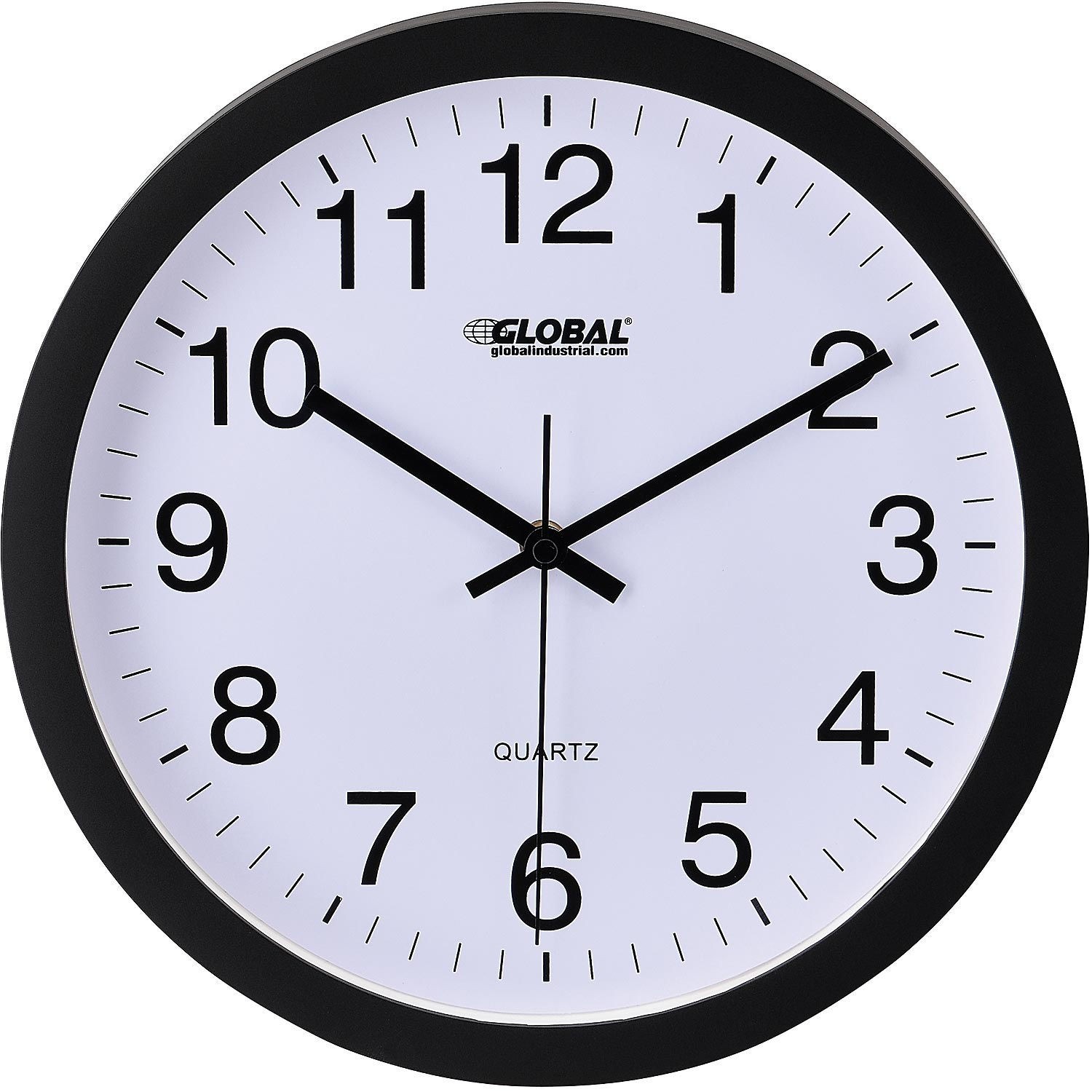 Global Industrial 12" Wall Clock Plastic Black