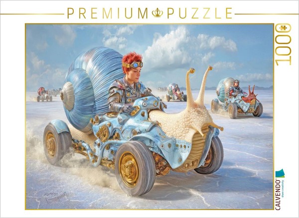 Calvendo Puzzle Snail Cart Races | 1000 Pieces, Finished Size 25.2 × 18.9 In (64-image