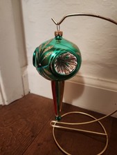 Vintage Multicolored Finial Triple Indent Christmas Ornament 7"