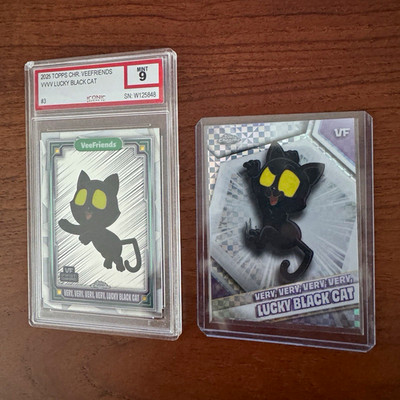 Topps 2025 Chrome VeeFriends Lucky Black Cat Lot 2 Cards #3 #55 Graded