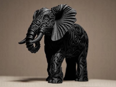 Designer Elephant Sculpture | Schwarze Elefantenfigur im modernen Stil |