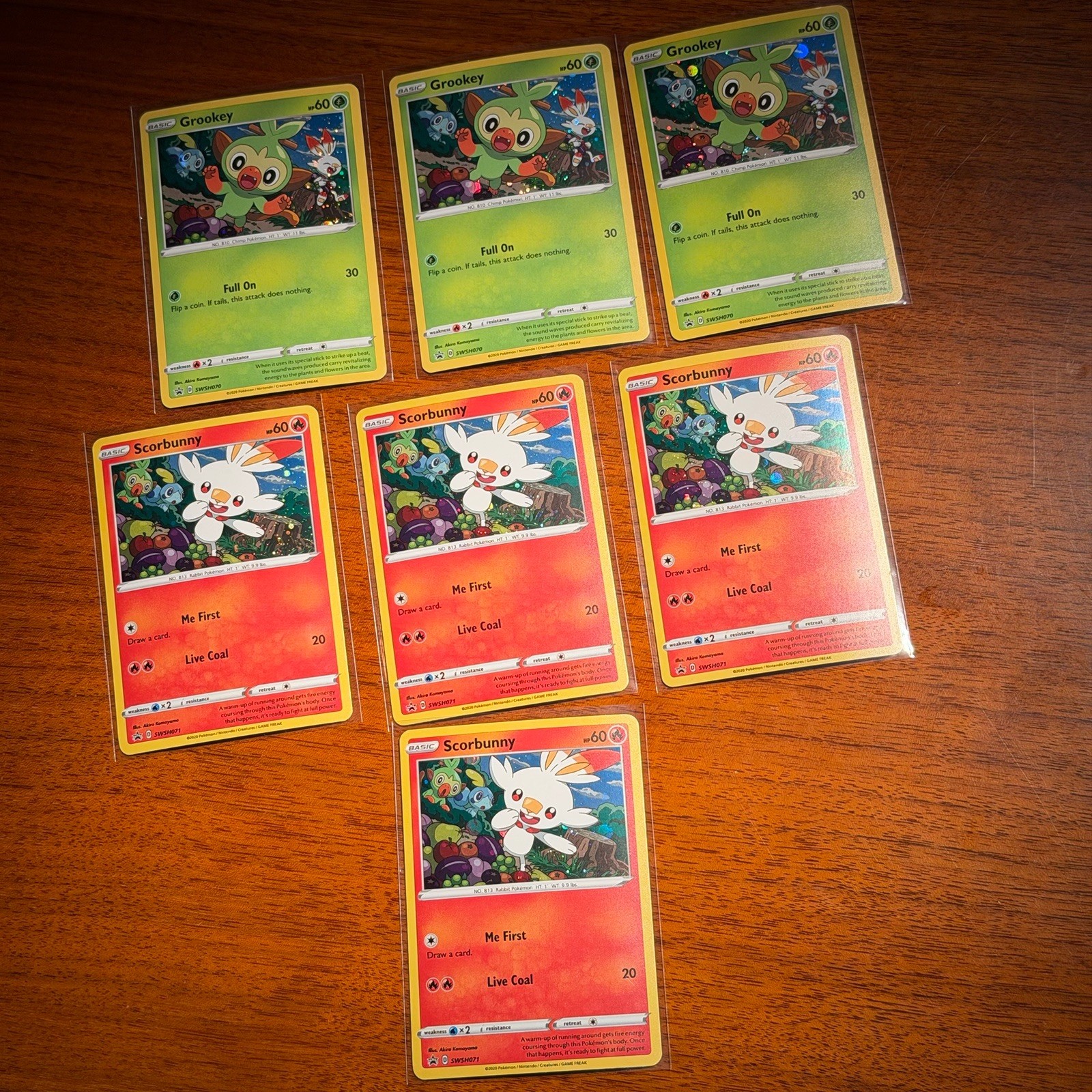 Pokemon SWSH Black Star Promo Lot Grookey SWSH070 Scorbunny SWSH071 Holo x7