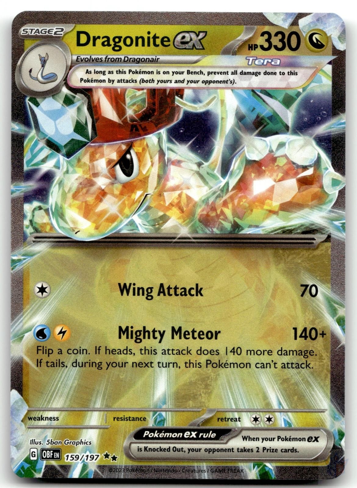 Dragonite ex 159/197 Obsidian Flames Double Rare Holo NM Pokemon Card