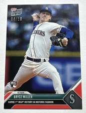 Bryce Miller 2023 Topps Now Red 4/10 252 RC First MLB Victory Mariners 5-7-23