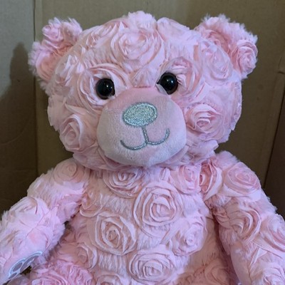 Build a Bear BAB Pink Rose Bouquet Bear Stuffed Plush Rare Valentines Day