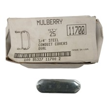 Mulberry 11700 3/4" Steel Oval Blank Conduit Body Covers Box Of 25 New