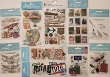 Lot Of 10 JOLEE'S BOUTIQUE & MOMENTA Dimensional Scrapbooking Stickers TRAVEL