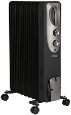 Russell Hobbs RHOFR5002B Oil Filled Radiator 9 Fin Electric Heater 2000w Black