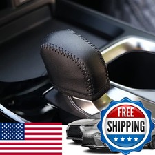 Bmolpt Leather Gear Shift Knob Cover for Lexus NX/RX 2022-2023 Black Stitches 