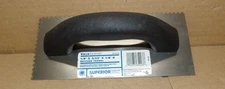 Case of 8- SuperiorBilt 85-T4-23 Trowels 1/8 x 3/32 x 1/8 U Notched Trowel