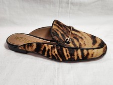 Sam Edelman Linnie Leopard Print Haircalf Horsebit Mule Loafers Size 7M