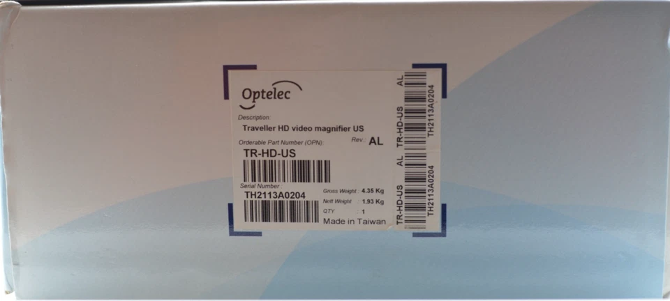 Lupa de vídeo portátil Optelec Traveller HD baixa visão 13,3 polegadas scrn caixa aberta - Imagem 2 de 4