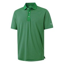 Mens Golf Shirt Dry Fit Short Sleeve Striped Performance Moisture Wicking Pol...