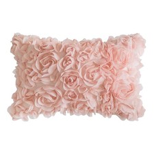 3D Rose Flower Pillow Cover Decorative Valentines Romantic Stereo Chiffon Spr...