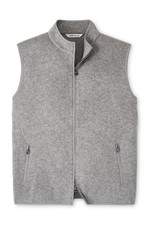 Chaleco polar Peter Millar British Gray Crown Flex MF24Z20 cremallera completa nuevo con etiquetas L