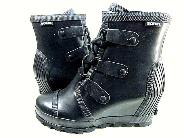 sorel joan rain wedge black