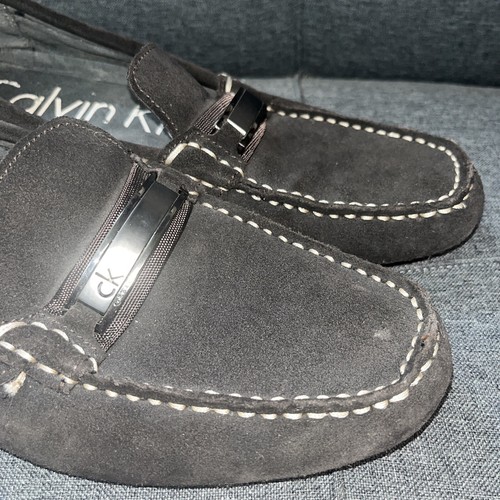 Calvin Klein Marcel Mens Sz 10.5 Suede Driving Moccasin Slip On Loafer Shoes - Picture 5 of 11
