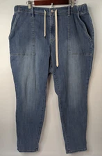 Judy Blue Clearwater Elastic Drawstring High Rise Denim Joggers 22W JB88496