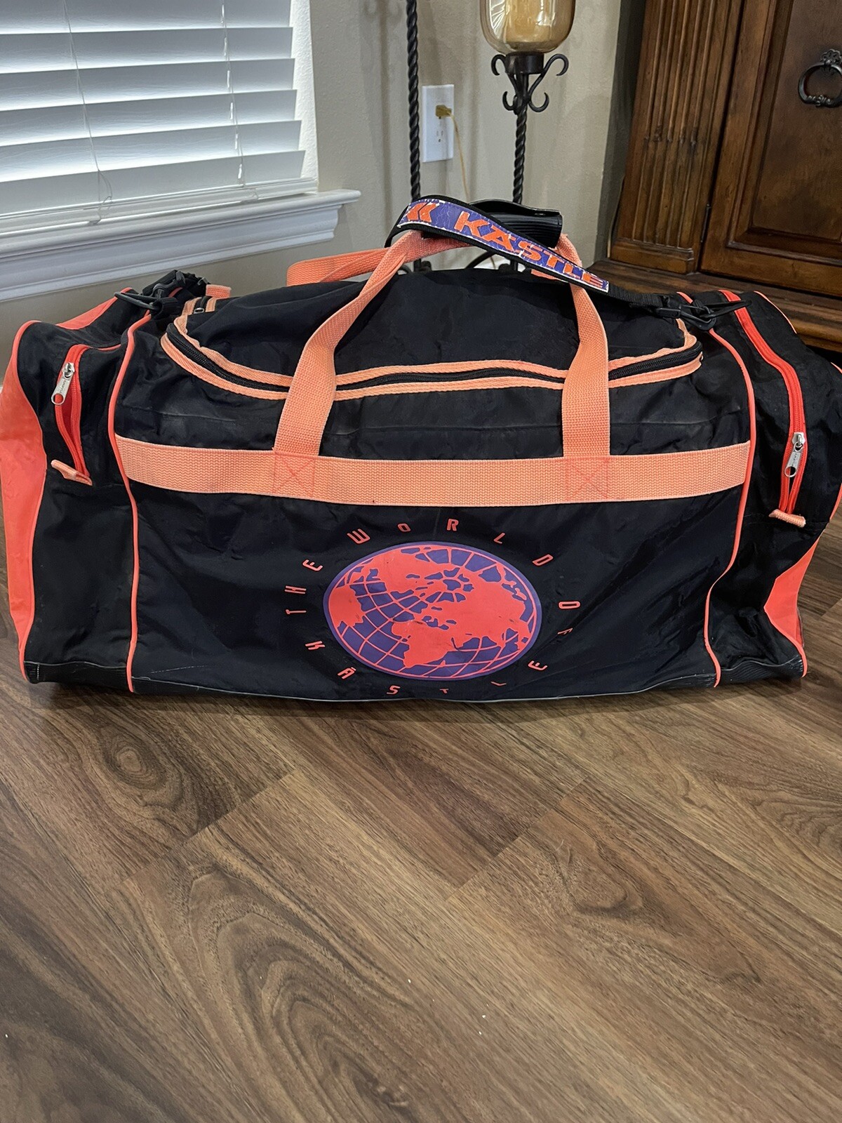 SALOMON Rara borsa da sci Kastle vintage borsone viaggio rosa fluo nero nero borsone anni 80 90