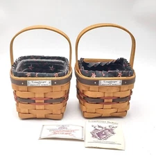 Longaberger 1993 INAUGURAL BASKET LOT. PROT, LINER, METAL TAG,  SIGNED, USA NEW