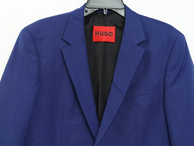 New Hugo Boss Slim-Fit Wool Blend Blue Superflex Stretch Suit