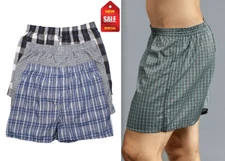 Men Boxer Trunk 3 6 Pack Lot Plaid Shorts Checkered Underwear Briefs S M L XL 2X