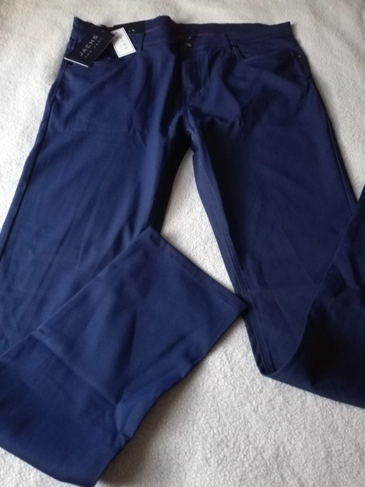 Jachs New York 36x34 Men's Performance Pants Blue Stretch Quick Dry