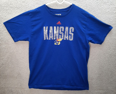 Kansas Jayhawk Shirt Adult Large Blue NCAA College University Sports KU Jayhawks