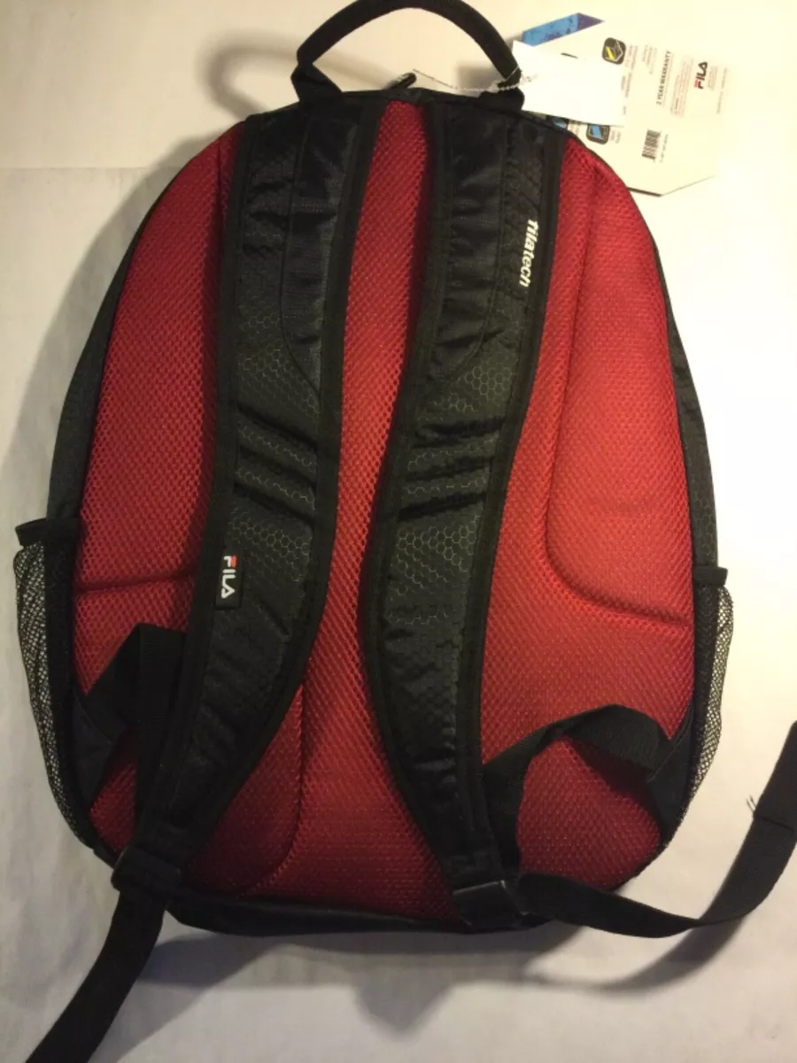 Fila Backpack Laptop Tablet Compartments New Tags Black Red eBay