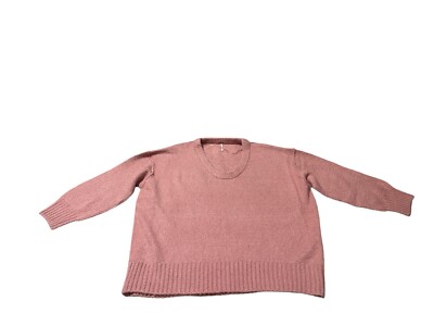 New  Free People Brookside Sweater Tunic Pink Long Sleeve Scoop Neck Medium