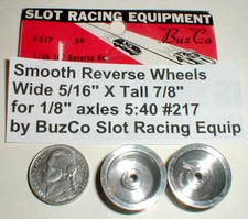 BuzCo Smooth Reverse Slot Car Wheels  217 NOS 5/16" X 7/8" Vintage 1/24 NOS