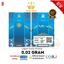 0.02 Gram Mini Baby Gold Nugget 999.9 Fine Bullion Pure 24ct Gold Round AU