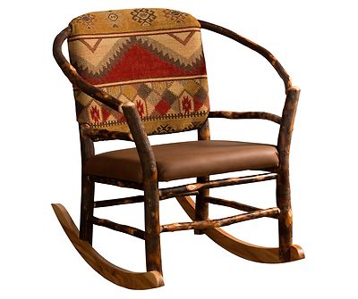 Amish Hickory Log Hoop Rocker Rocking Chair Rustic Cabin ...