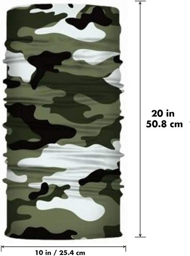 Woodland Green White Camo Face Balaclava Headwear Outdoor Hunting Gaiter Mask - 第 2/6 張圖片