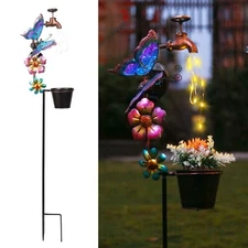 Afirst Solar Outdoor Decorative Butterfly Lights - Faucet Shaped Twinkling Li...