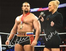 Rusev & Lana Signed 11x14 Photo BAS Beckett COA WWE Day #1 Picture Autograph 218