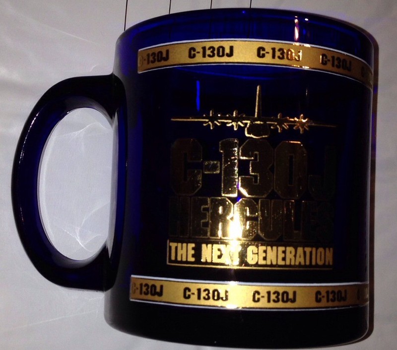 🛫 Lockheed Mrt C-130J Super Hercules Military Aircraft Airplane Cobalt BLUE MUG