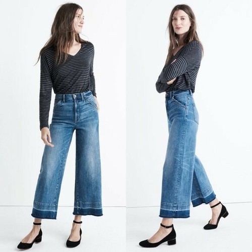 Madewell Wide-Leg Crop Jeans: Drop-Hem 