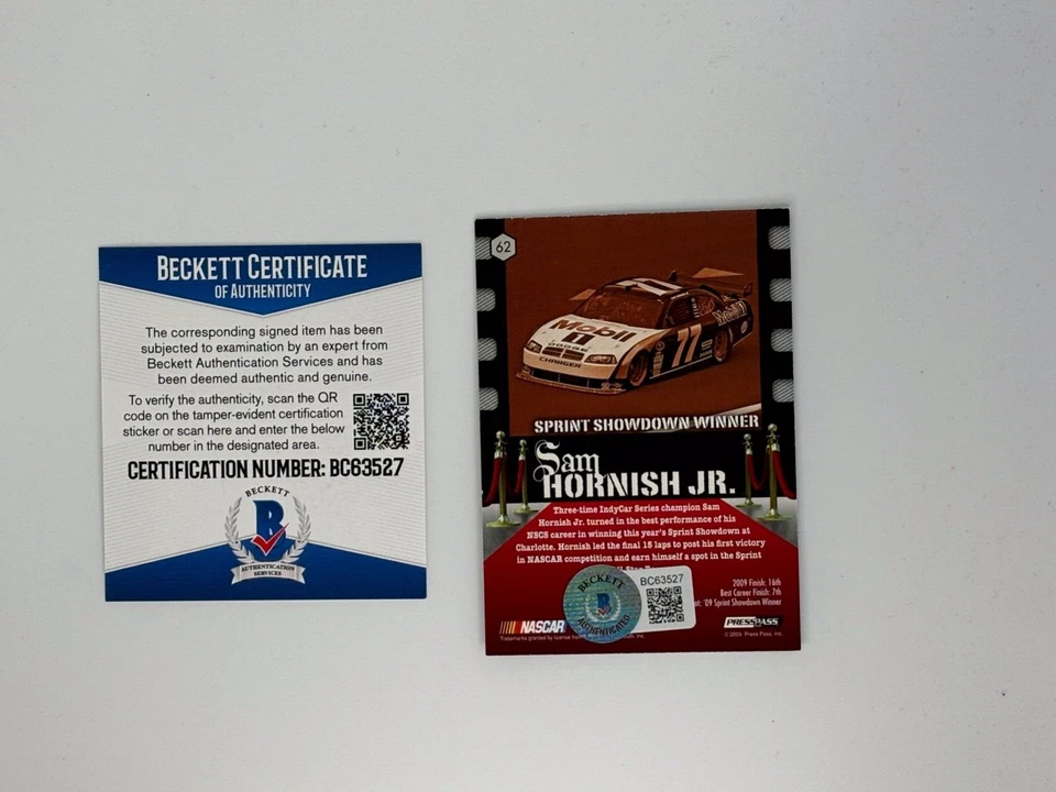 DAVID RAGAN AUTO BECKETT AUTHENTICATED AUTOGRAPH PRESS PASS VIP - Image 2 of 2