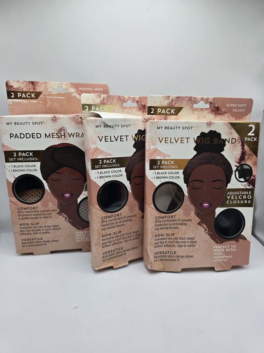 My Beauty Spot Velvet Velvet Wig Band Padded Mesh Wrap Bundle