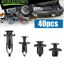 40Pcs Car Body Bumper Push Pin Rivet Retainer Trim Moulding Fender Panel Clips