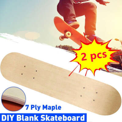 2x 7Schichten Ahorn Skateboard Deck Blank DIY Double Concave Funboard Deck Board