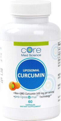 Core Med Science Liposomal Curcumin Capsules|500mg|Pure Turmeric Extract|BB 7/26
