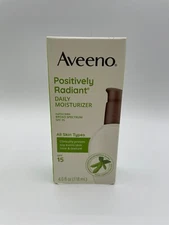 EXPIRED Aveeno Positively Radiant Daily Moisturizer SPF 15 4.0 oz Soy