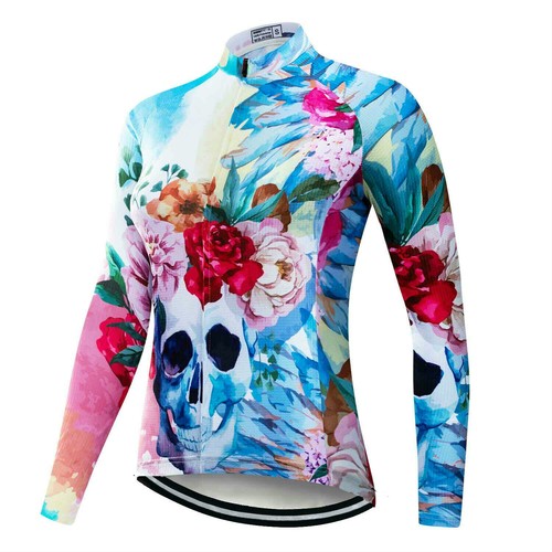 Ladies Long Sleeve Cycling Jersey Top Reflective Women's Bike Cycle Shirt S-5XL - Picture 8 of 32