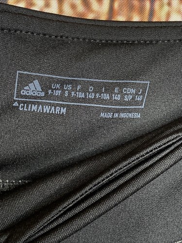 Adidas Black Gray Climawarm Leggings Youth Girls Size Small 9-10 New With Tags - Picture 4 of 6