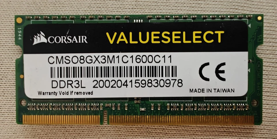 RAM MEMORY CORSAIR VALUESELECT CMSO8GX3M1C1600C11 8GB DDR3L 1600MHZ SO-DIMM - Image 2 of 2
