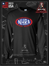 New Tee NHRA Mission Foods Drag Racing Men's American Long Sleeve Tee Shirt
