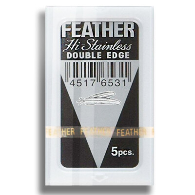 Feather Hi-Stainless Blades Double Edge 5ct (NEW) [Free USA Shipping]